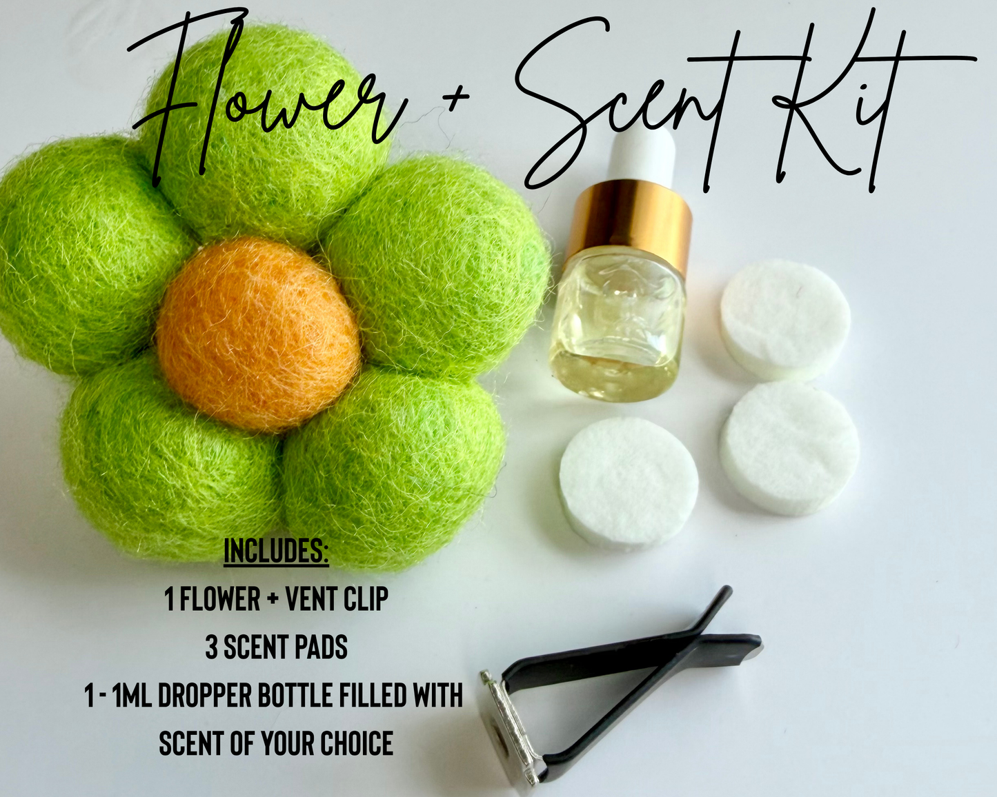 Felt Flower Car Freshener - Vent Clip Air Freshener