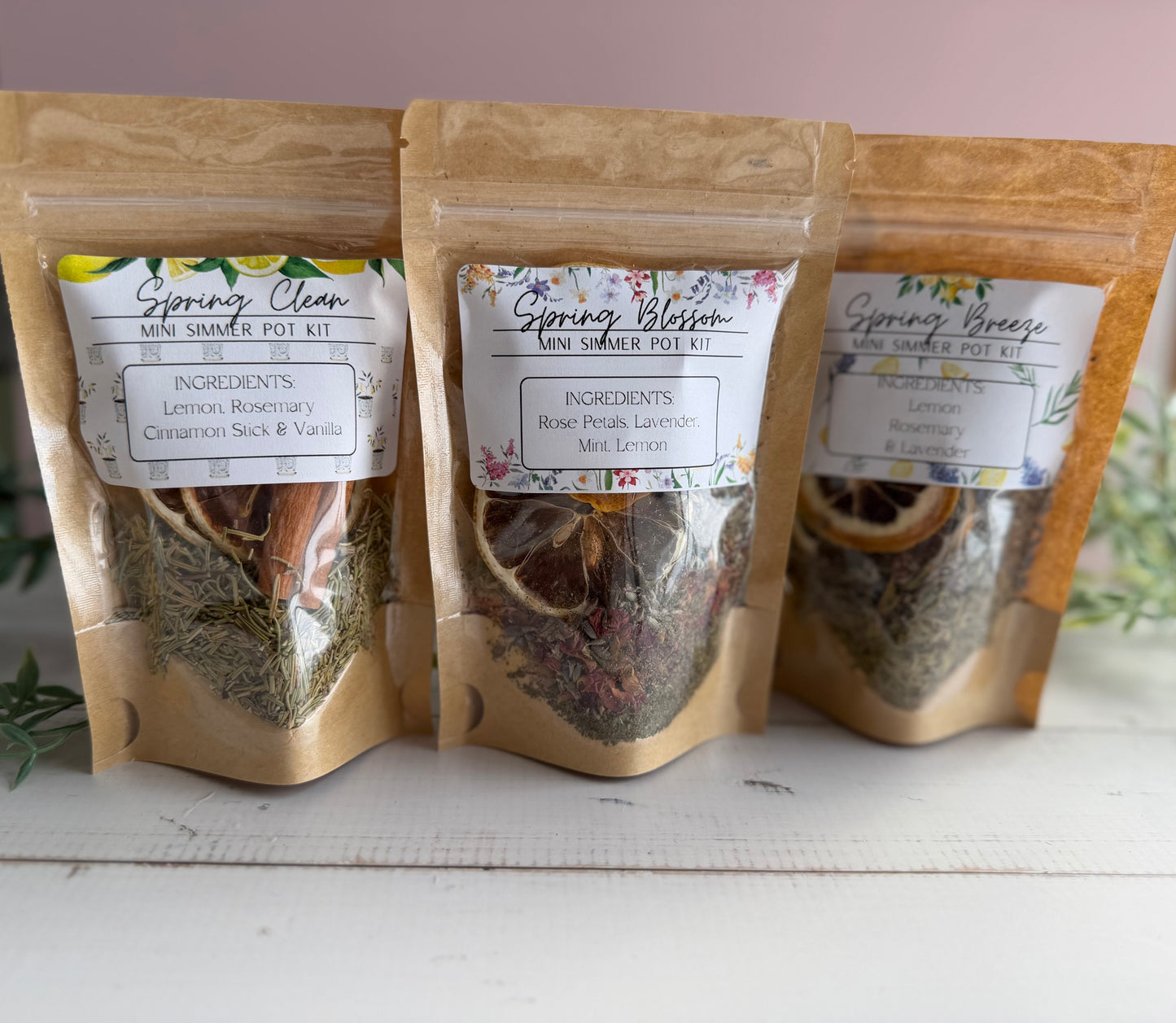 Spring Mini Simmer Pot Set - Set of 3 Mini Kits (variety pack)