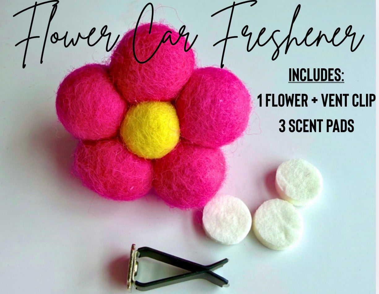 Felt Flower Car Freshener - Vent Clip Air Freshener