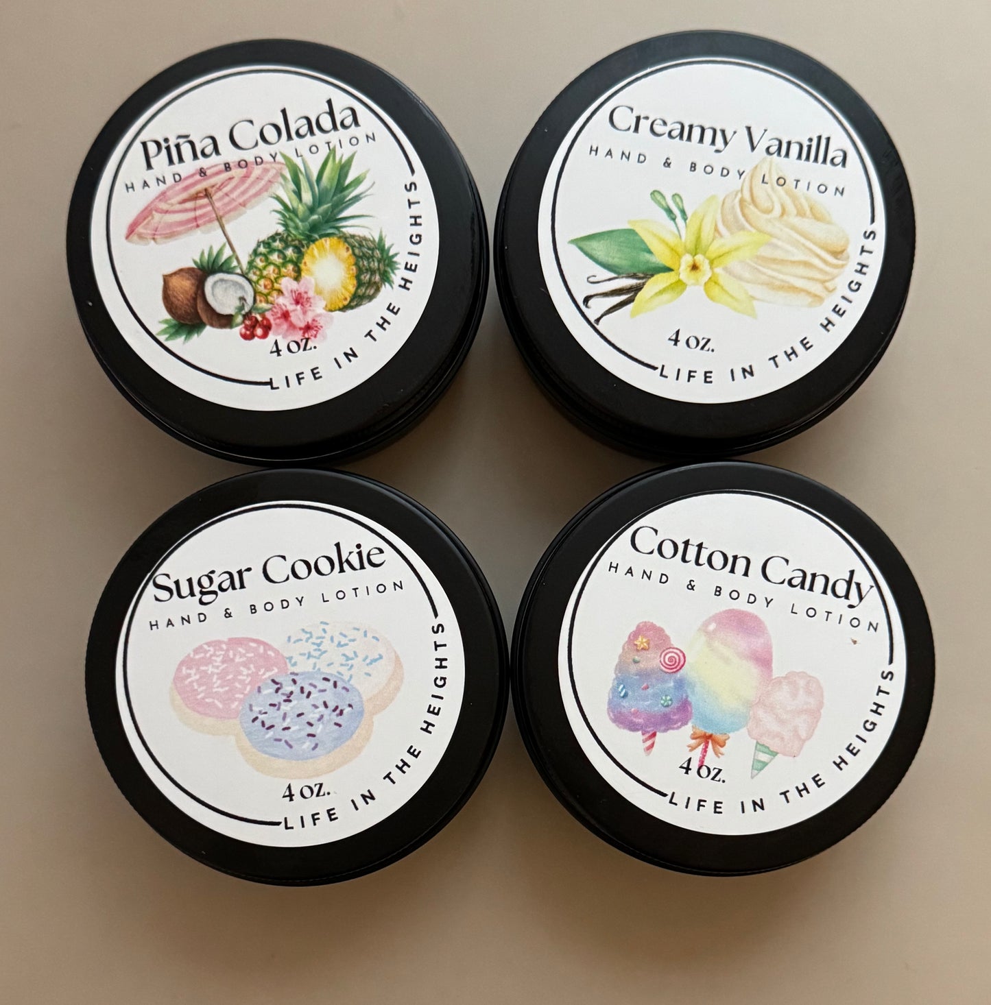 Handmade Hand & Body Lotion - Body Butter - 4 oz. tin, Creamy, Silky Moisturizing Lotion