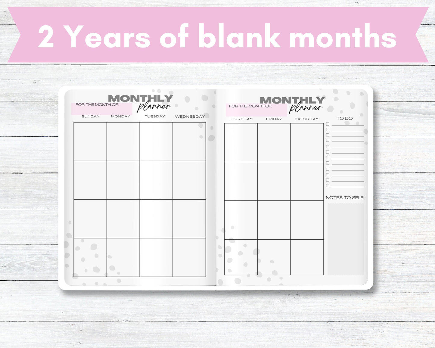 2 Year Undated Monthly Planner