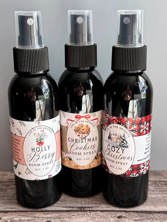Holiday Scented Room Spray - 4 oz. Natural Ingredients, Room & Linen Spray